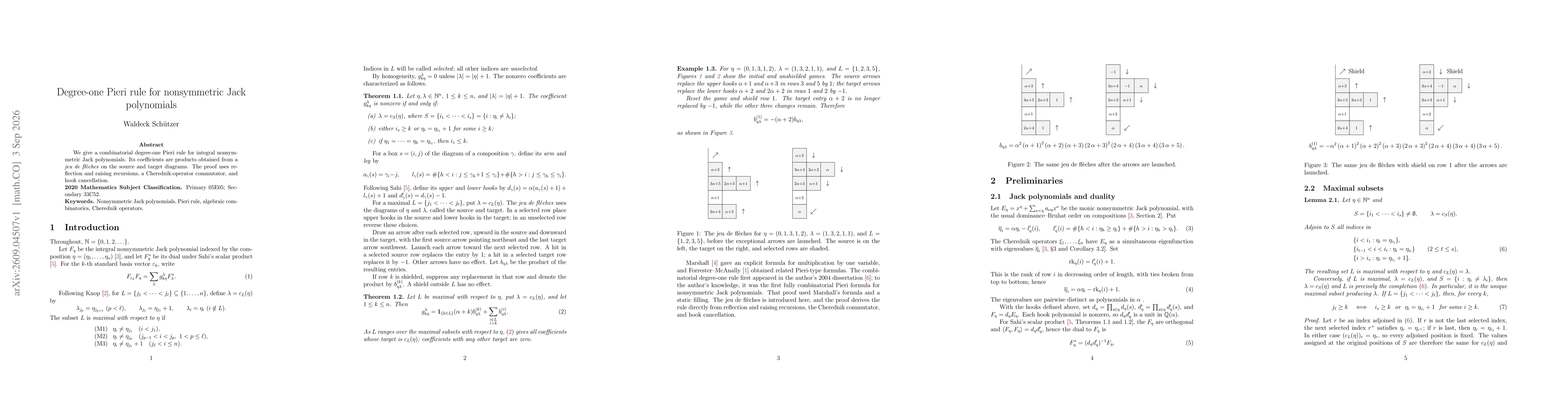 Thumbnail for Degree-one Pieri rule for non-symmetric Jack polynomials