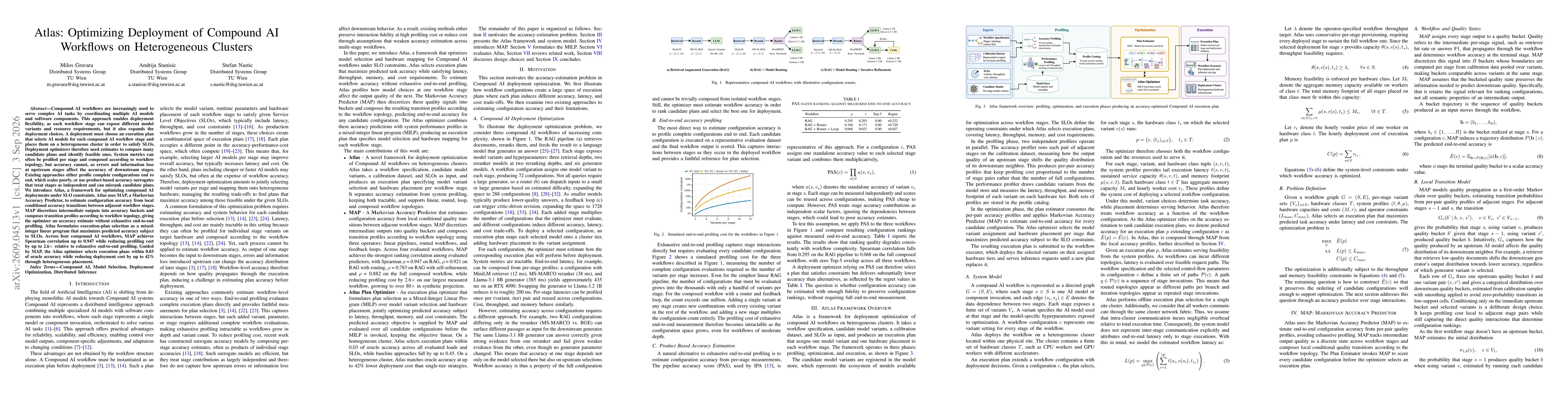 Thumbnail for Atlas: Optimizing Deployment of Compound AI Workflows on Heterogeneous Clusters
