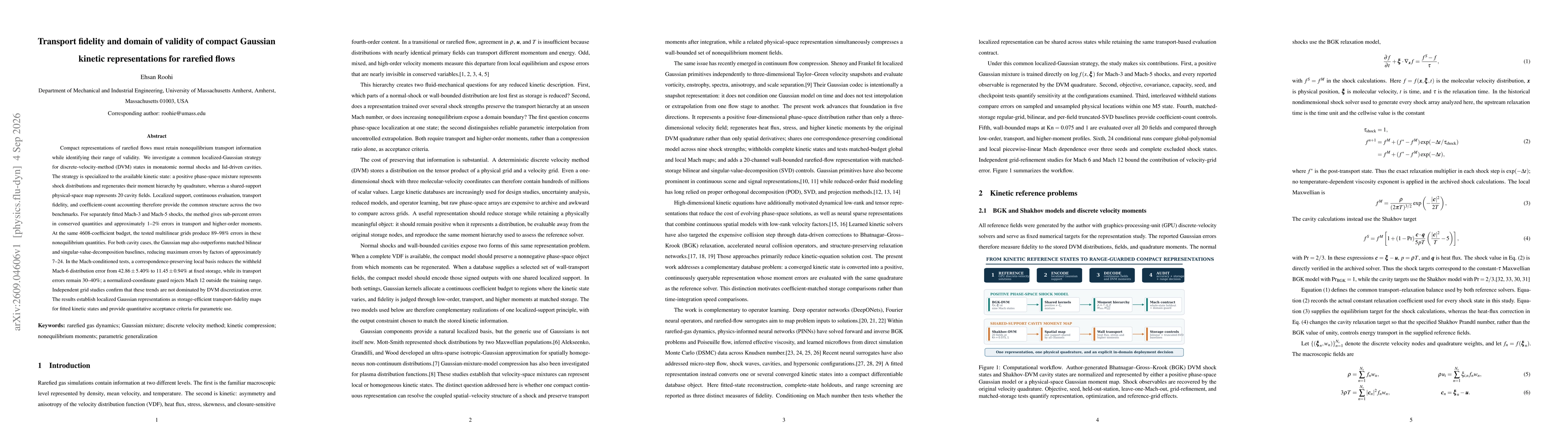 Thumbnail for Transport fidelity and domain of validity of compact Gaussian kinetic representations for rarefied flows