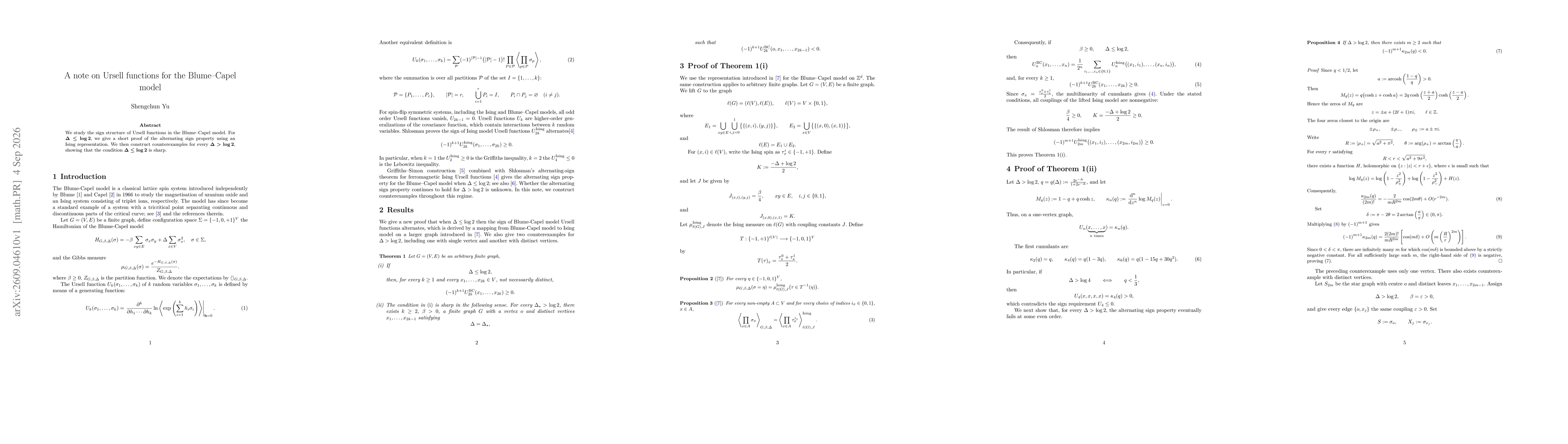 Thumbnail for A note on Ursell functions for the Blume-Capel model