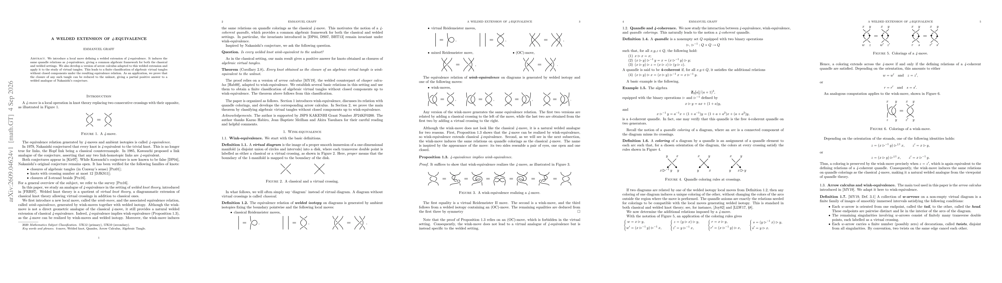 Thumbnail for A welded extension of 4-equivalence
