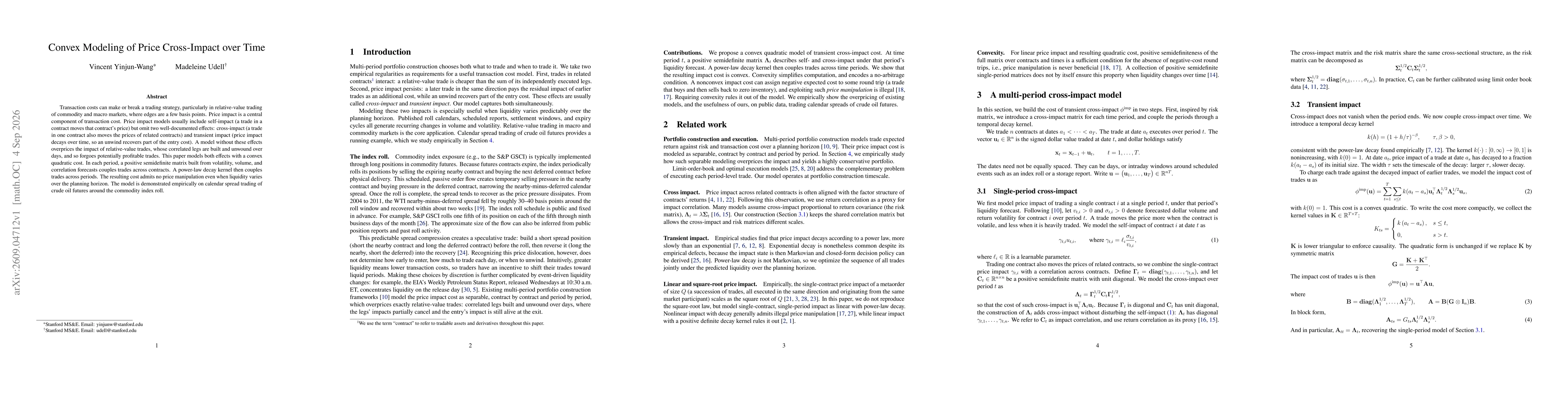 Thumbnail for Convex Modeling of Price Cross-Impact over Time