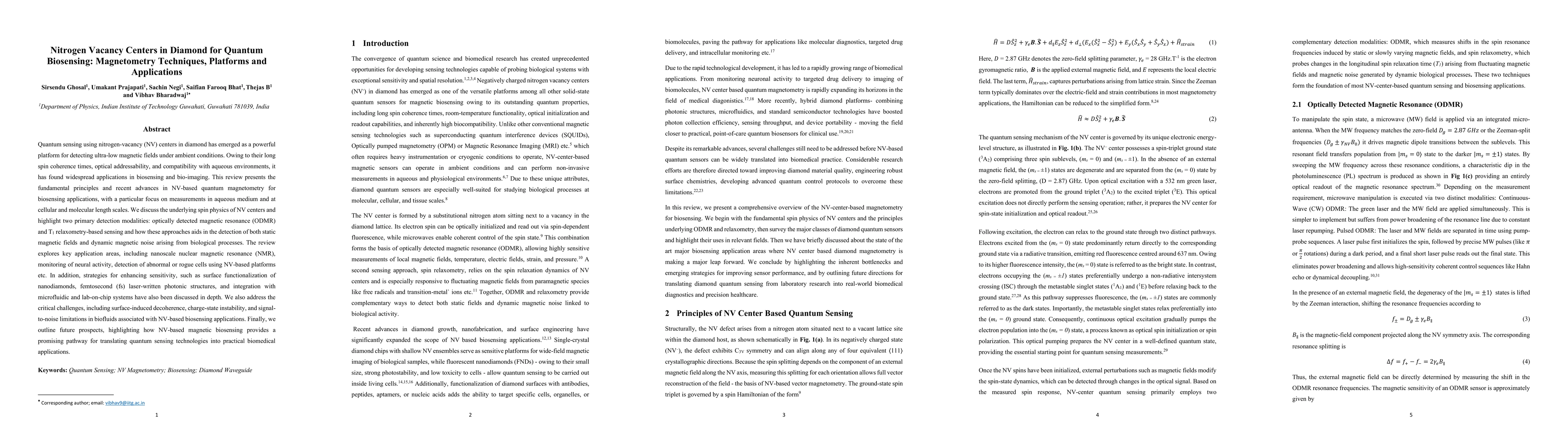 Thumbnail for Nitrogen Vacancy Centers in Diamond for Quantum Biosensing: Magnetometry Techniques, Platforms and Applications