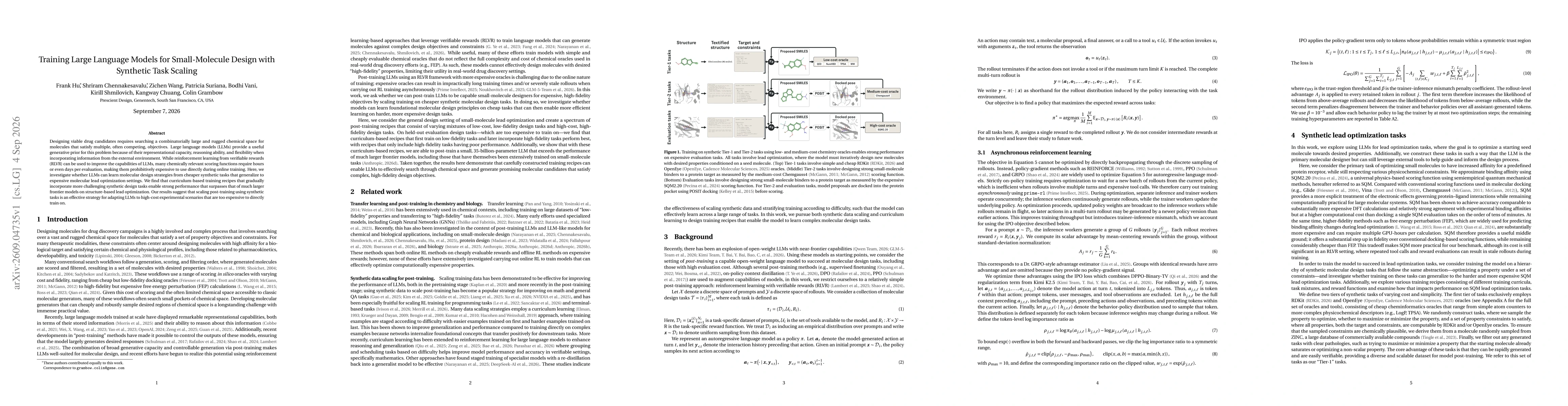 Thumbnail for Training Large Language Models for Small-Molecule Design with Synthetic Task Scaling