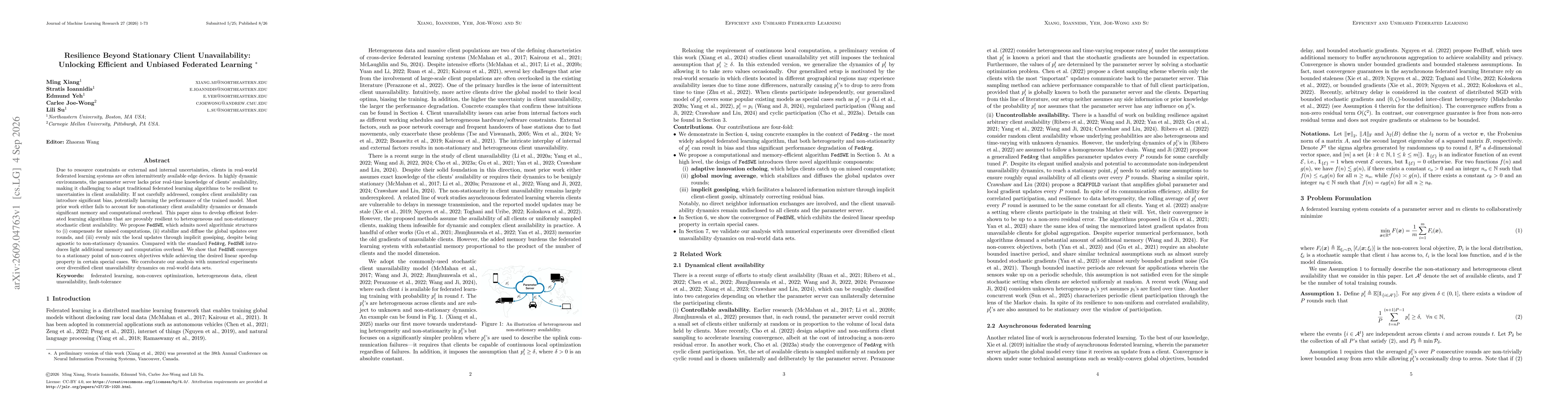 Thumbnail for Resilience Beyond Stationary Client Unavailability: Unlocking Efficient and Unbiased Federated Learning