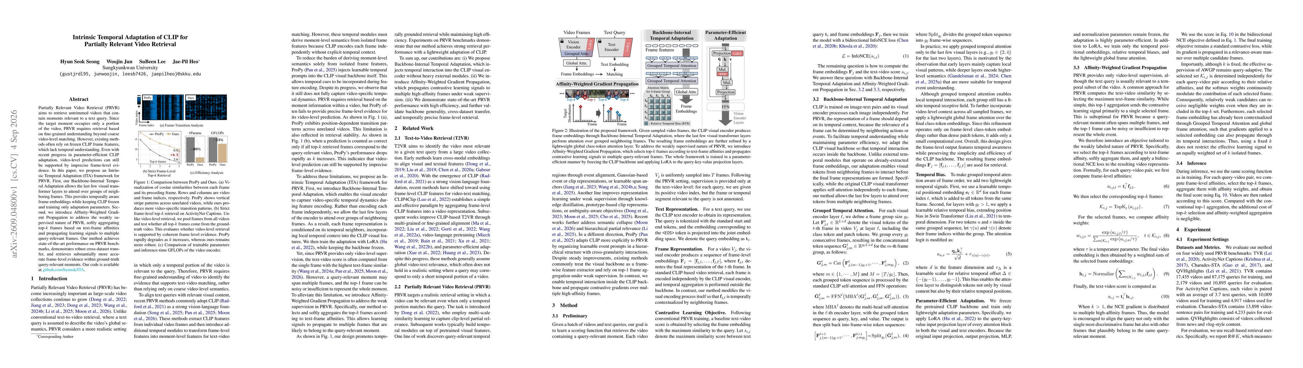 Thumbnail for Intrinsic Temporal Adaptation of CLIP for Partially Relevant Video Retrieval
