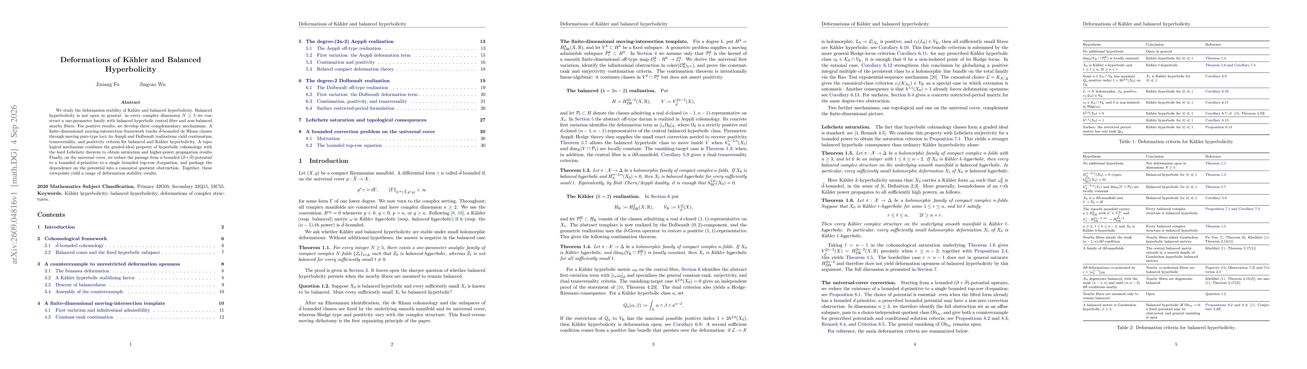 Thumbnail for Deformations of Kähler and Balanced Hyperbolicity