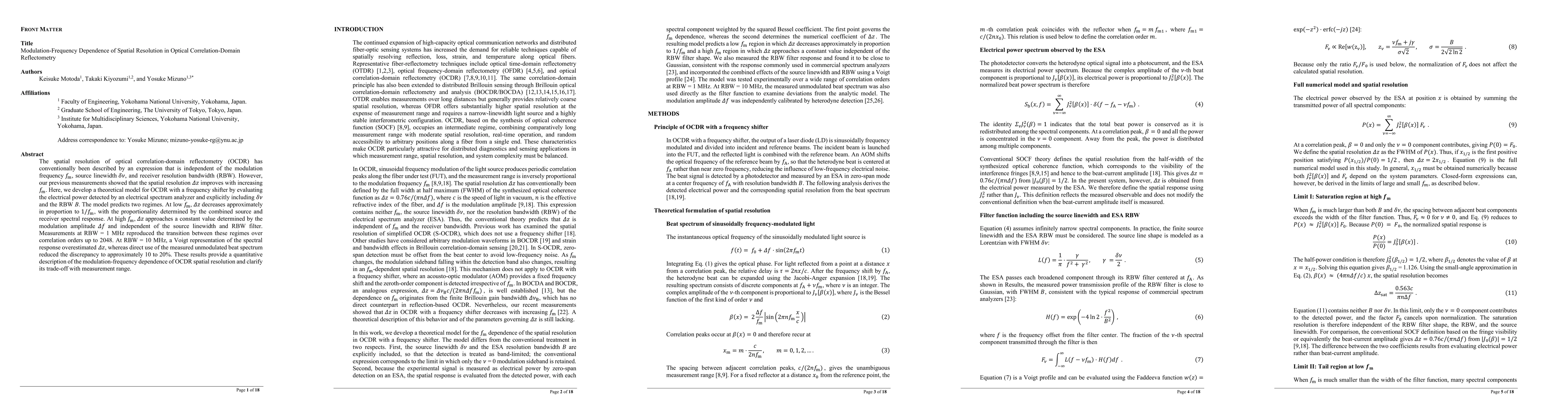 Thumbnail for Modulation-Frequency Dependence of Spatial Resolution in Optical Correlation-Domain Reflectometry