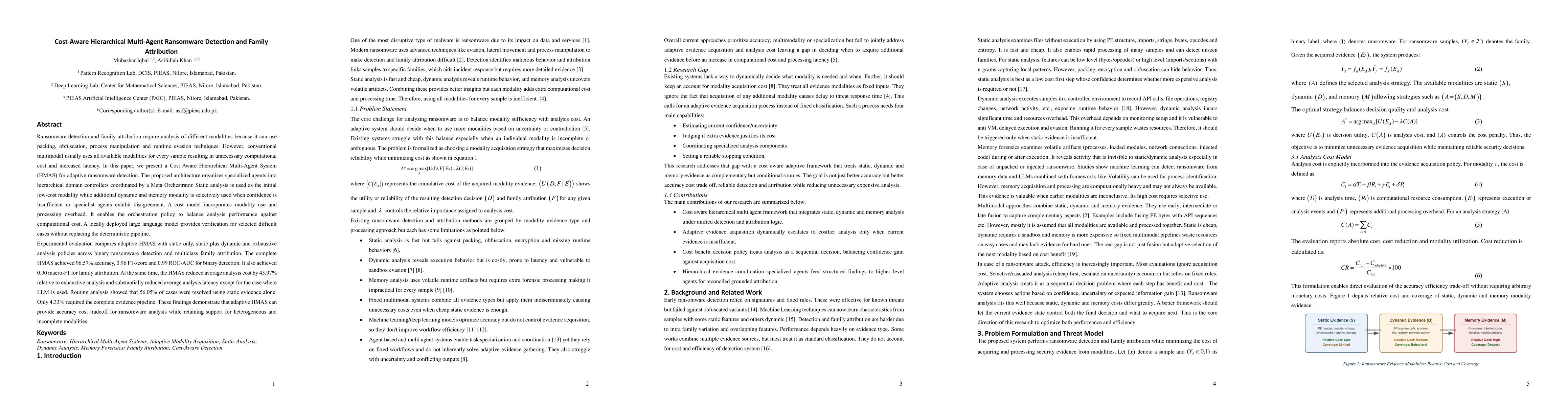 Thumbnail for Cost-Aware Hierarchical Multi-Agent Ransomware Detection and Family Attribution