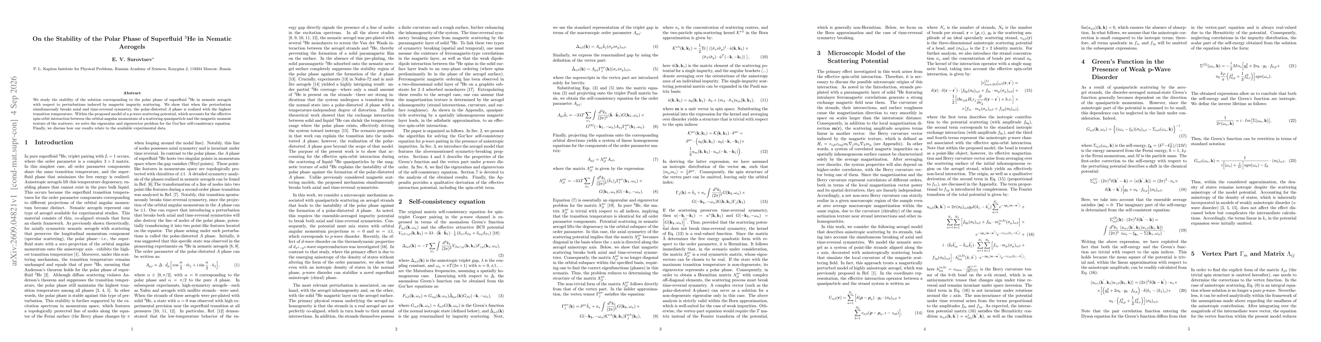 Thumbnail for On the Stability of the Polar Phase of Superfluid 3He in Nematic Aerogels