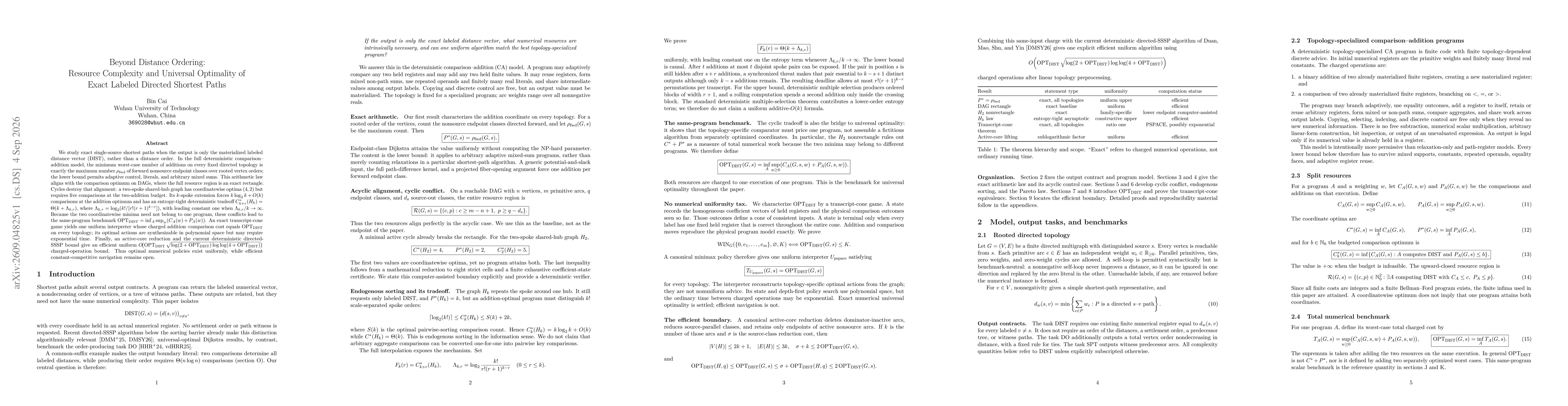 Thumbnail for Beyond Distance Ordering: Resource Complexity and Universal Optimality of Exact Labeled Directed Shortest Paths