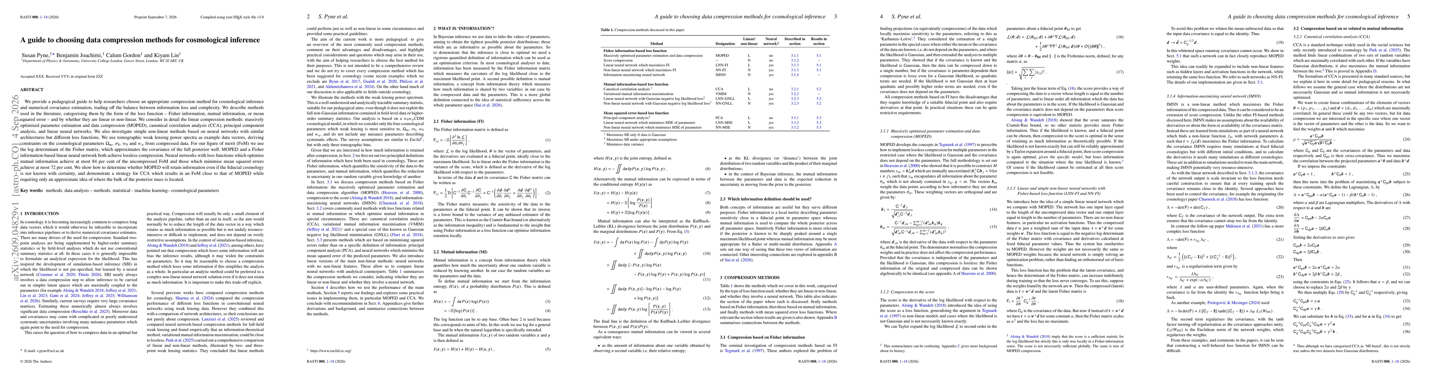 Thumbnail for A guide to choosing data compression methods for cosmological inference