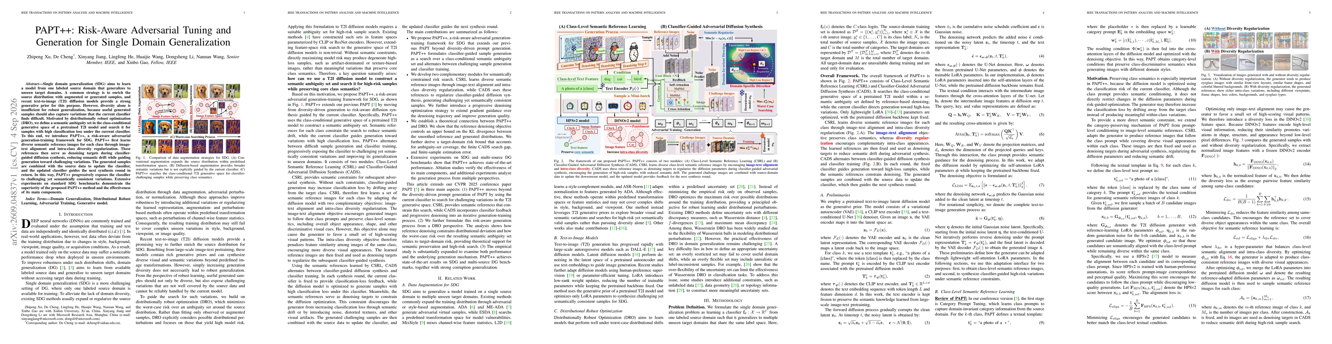 Thumbnail for PAPT++: Risk-Aware Adversarial Tuning and Generation for Single Domain Generalization