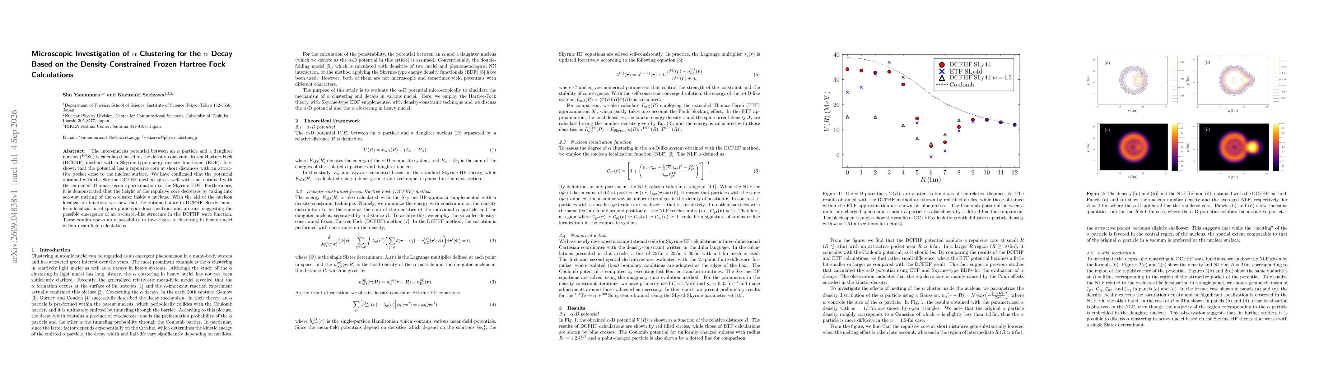 Thumbnail for Microscopic Investigation of $α$ Clustering for the $α$ Decay Based on the Density-Constrained Frozen Hartree-Fock Calculations