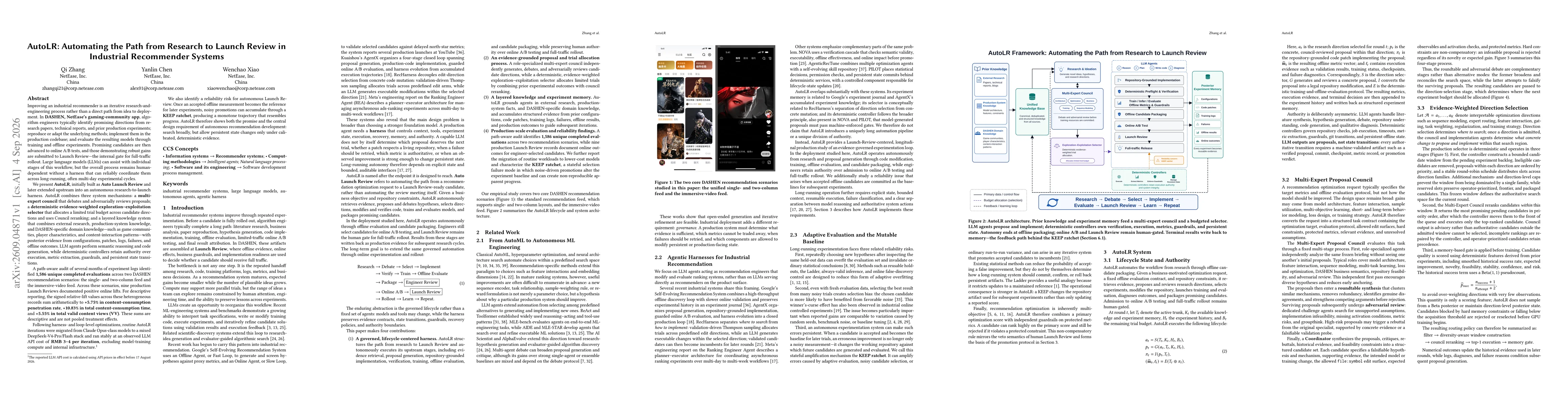 Thumbnail for AutoLR: Automating the Path from Research to Launch Review in Industrial Recommender Systems