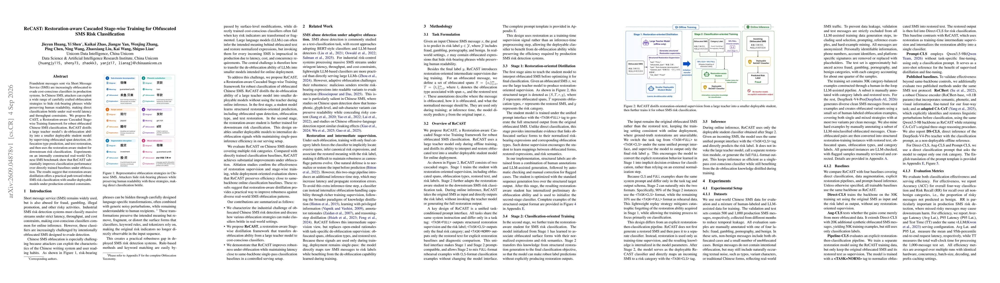 Thumbnail for ReCAST: Restoration-aware Cascaded Stage-wise Training for Obfuscated SMS Risk Classification