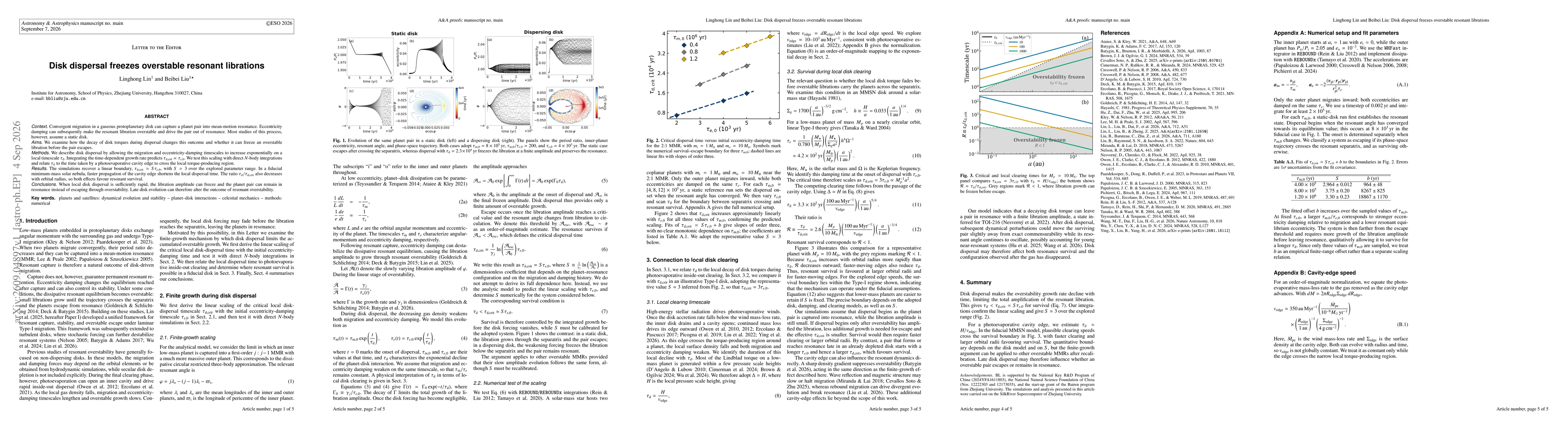 Thumbnail for Disk dispersal freezes overstable resonant librations