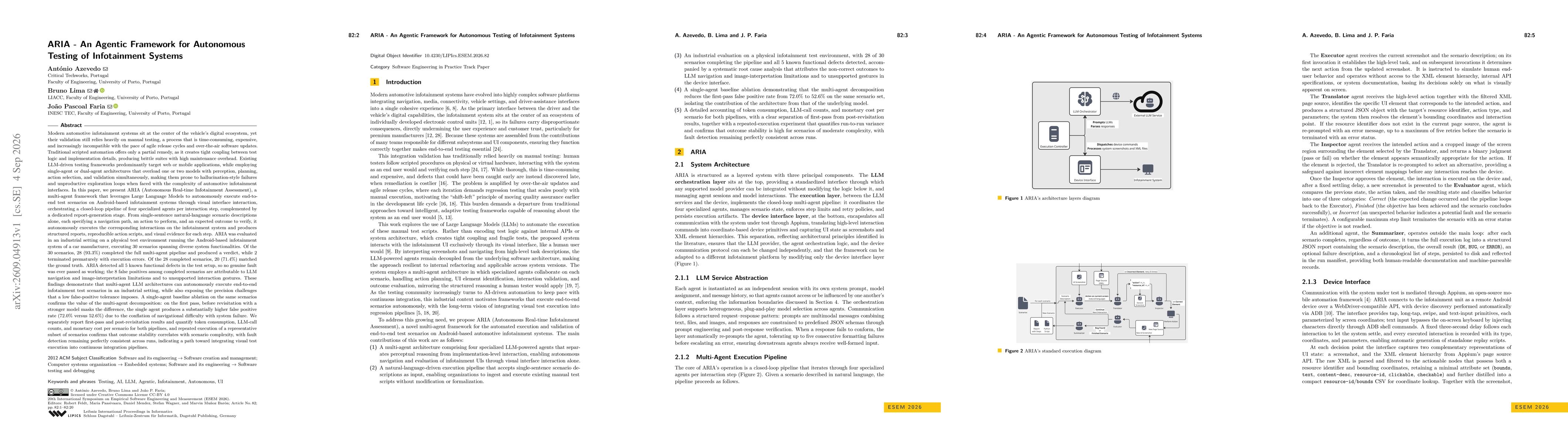 Thumbnail for ARIA - An Agentic Framework for Autonomous Testing of Infotainment Systems