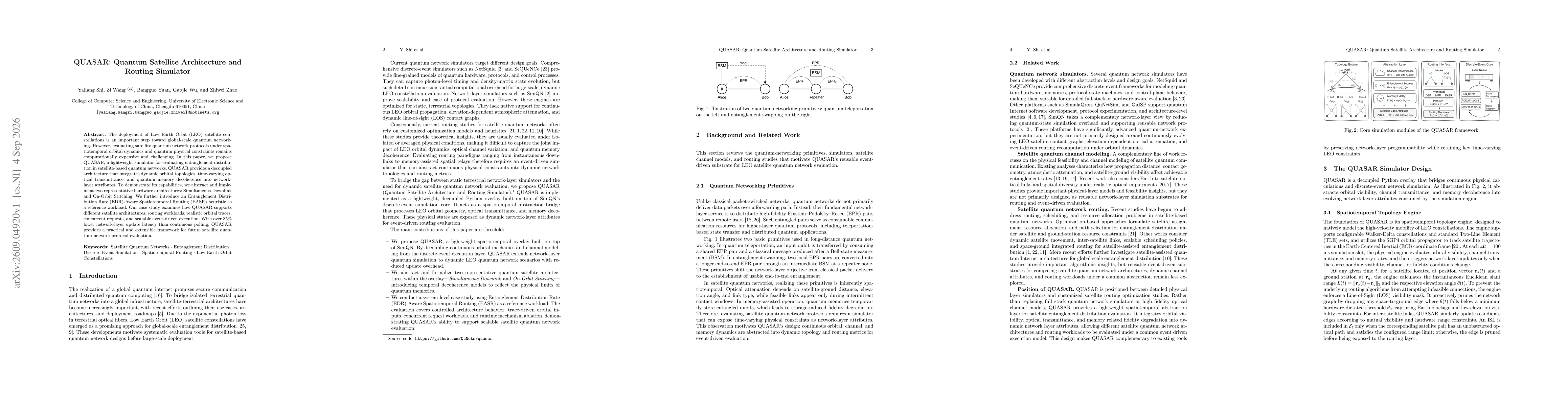 Thumbnail for QUASAR: Quantum Satellite Architecture and Routing Simulator