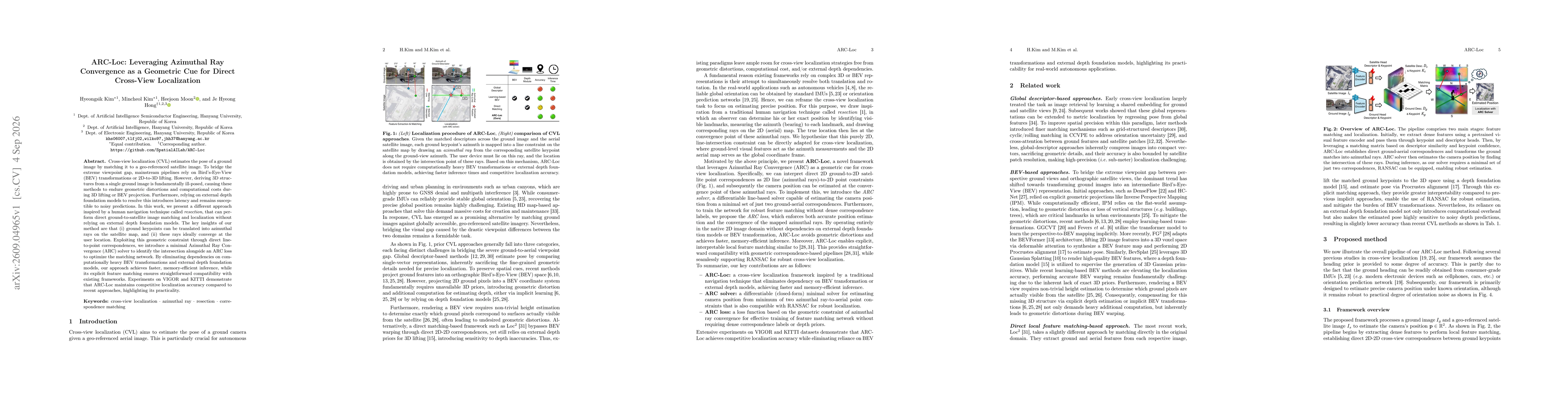 Thumbnail for ARC-Loc: Leveraging Azimuthal Ray Convergence as a Geometric Cue for Direct Cross-View Localization