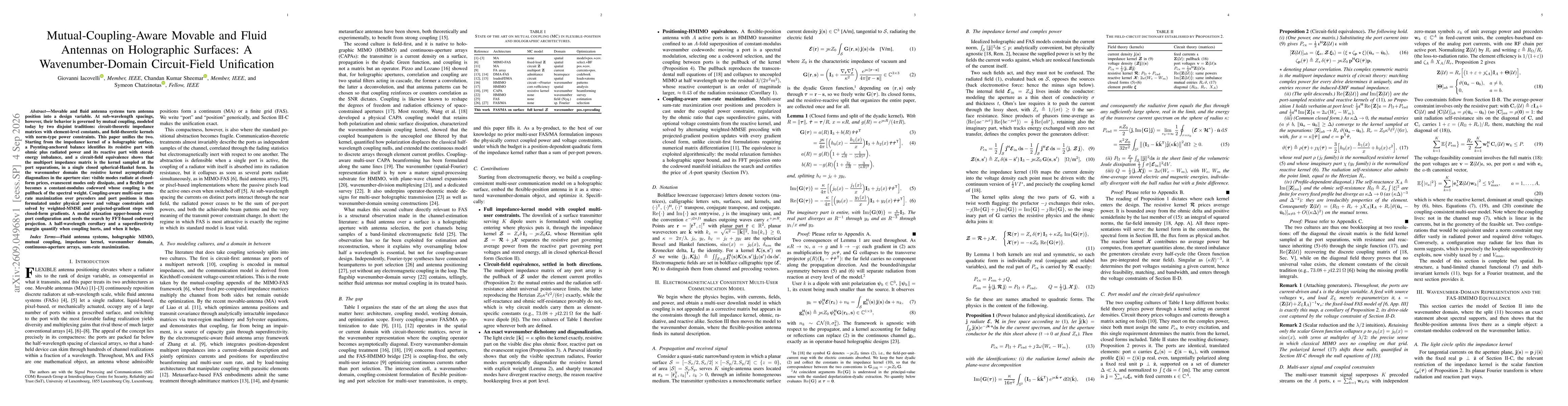 Thumbnail for Mutual-Coupling-Aware Movable and Fluid Antennas on Holographic Surfaces: A Wavenumber-Domain Circuit-Field Unification