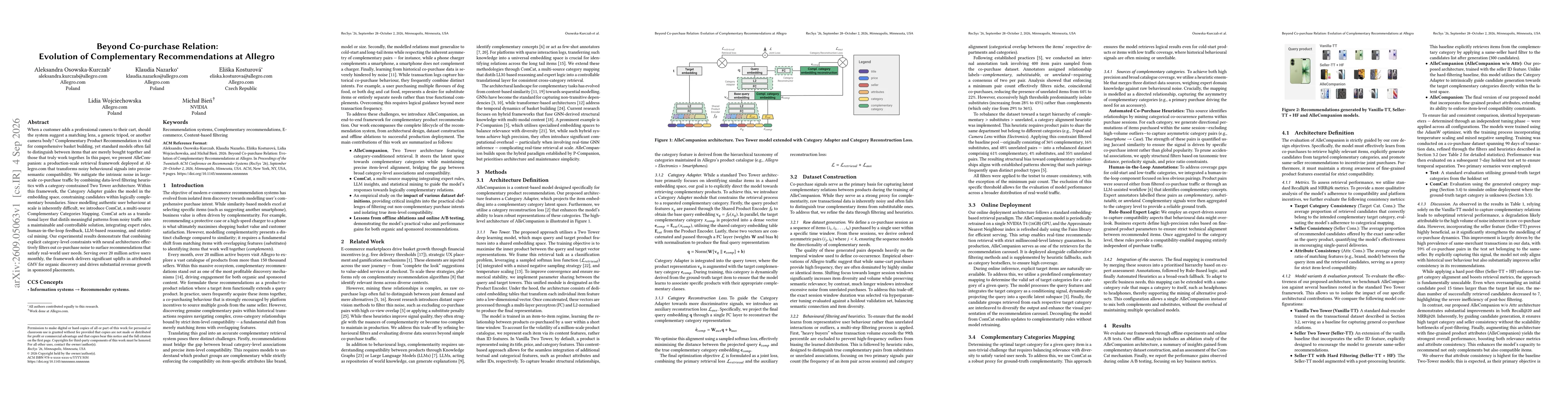 Thumbnail for Beyond Co-purchase Relation: Evolution of Complementary Recommendations at Allegro