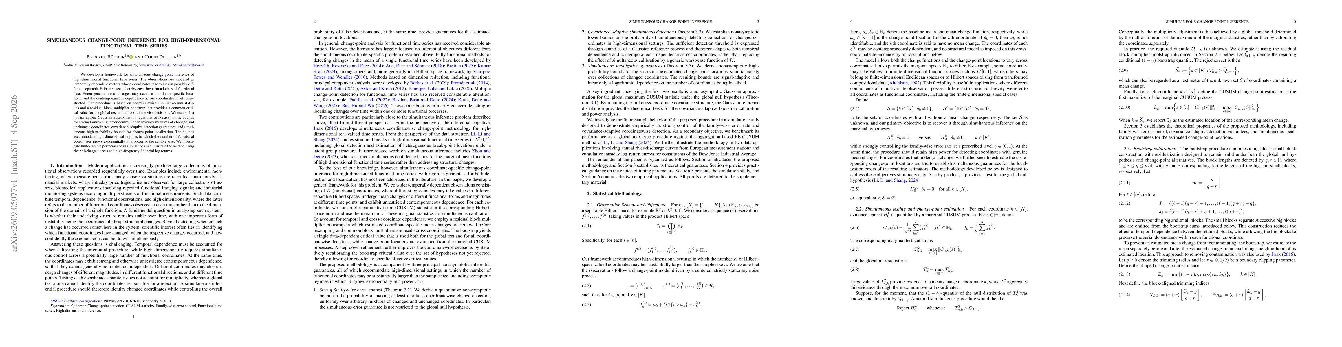 Thumbnail for Simultaneous Change-Point Inference for High-Dimensional Functional Time Series