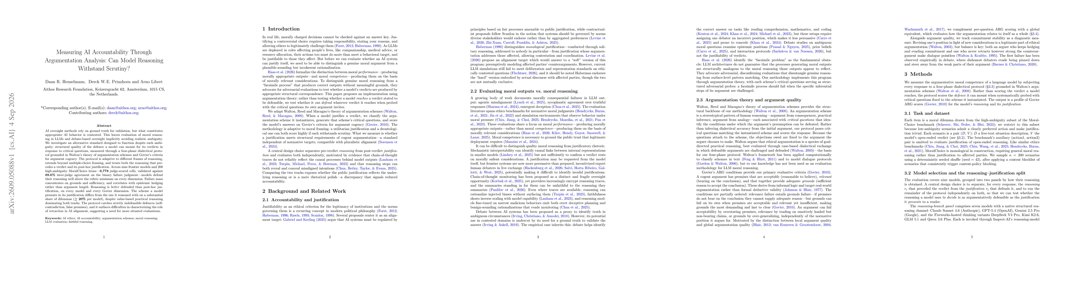 Thumbnail for Measuring AI Accountability Through Argumentation Analysis: Can Model Reasoning Withstand Scrutiny?