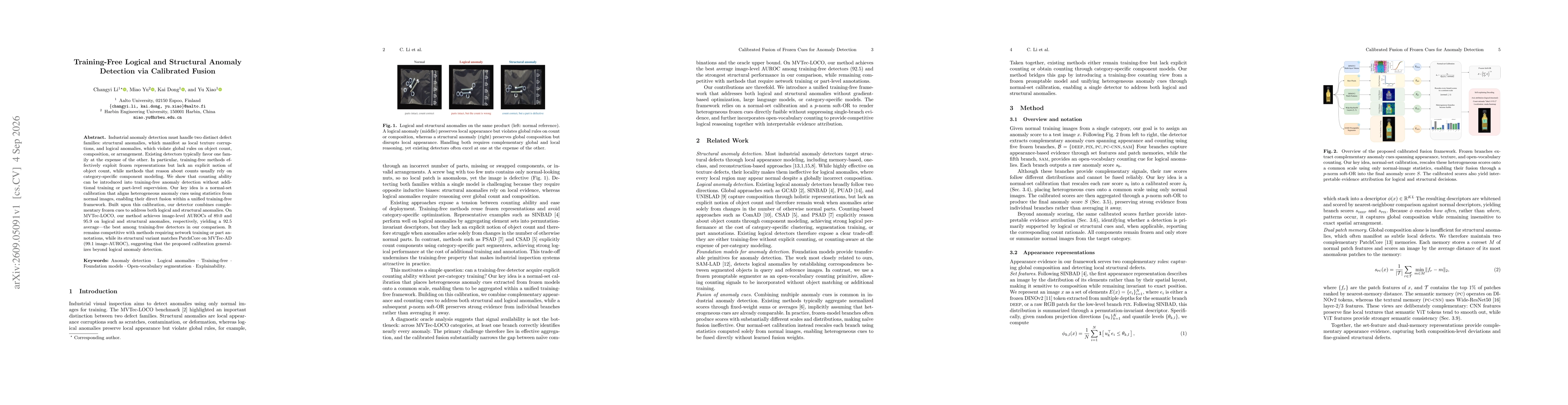 Thumbnail for Training-Free Logical and Structural Anomaly Detection via Calibrated Fusion