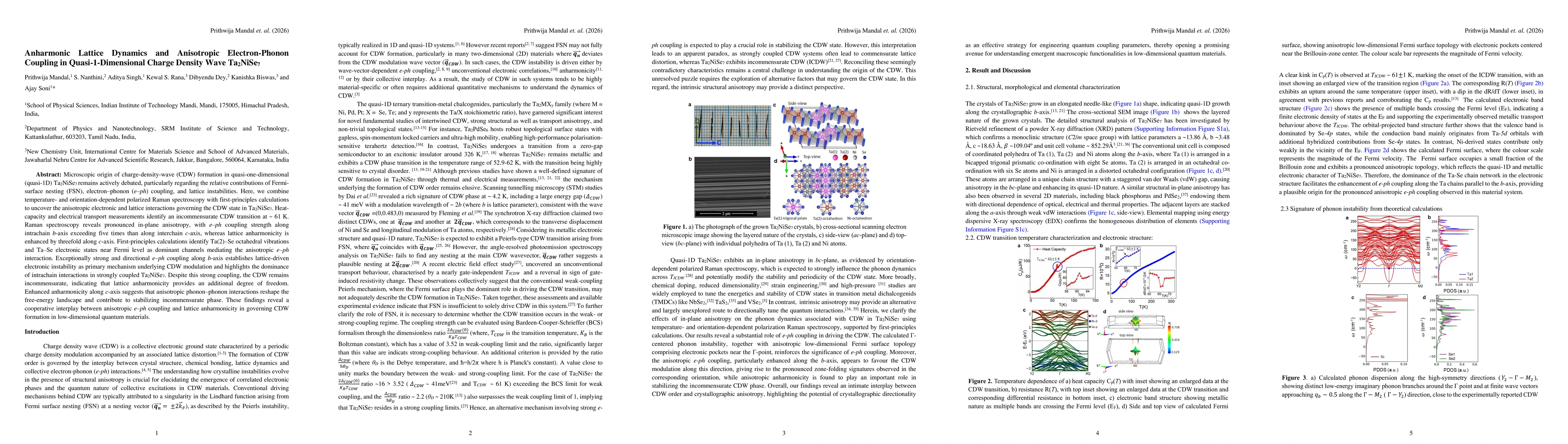 Thumbnail for Anharmonic Lattice Dynamics and Anisotropic Electron-Phonon Coupling in Quasi-1-Dimensional Charge Density Wave Ta2NiSe7