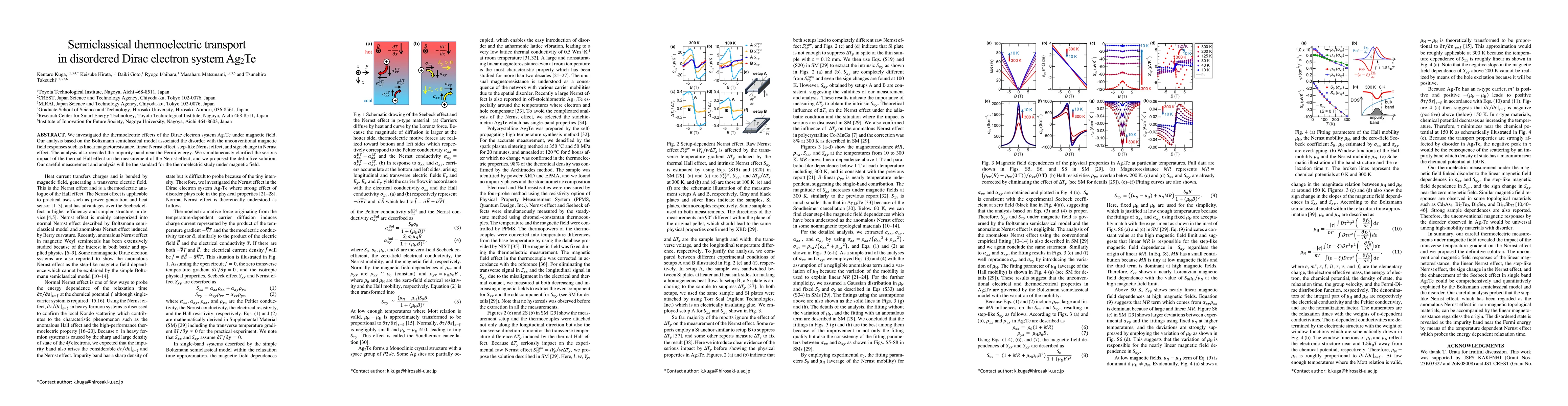 Thumbnail for Semiclassical thermoelectric transport in disordered Dirac electron system Ag2Te