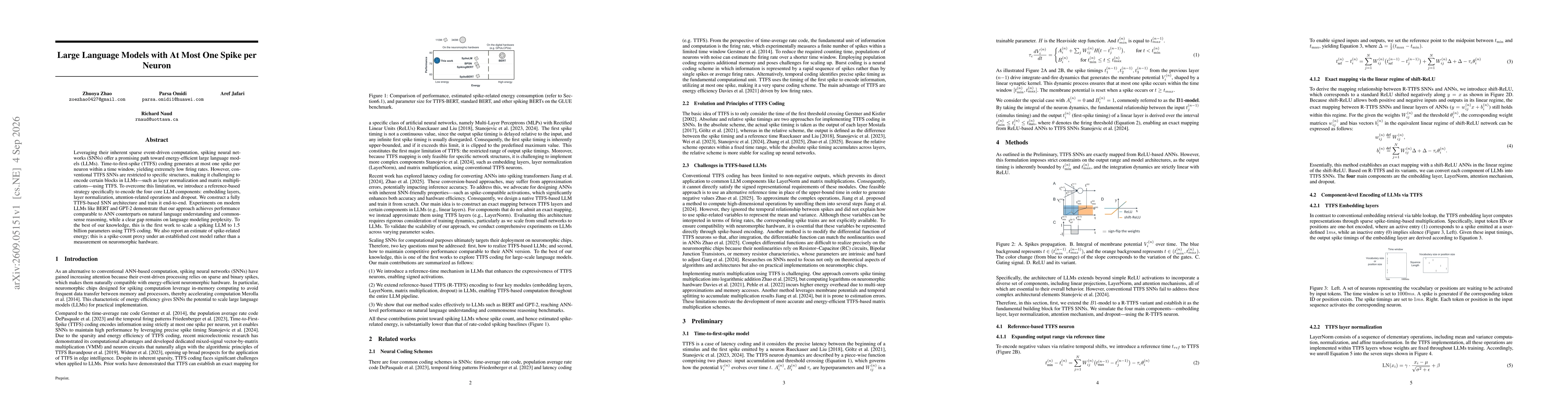 Thumbnail for Large Language Models with At Most One Spike per Neuron