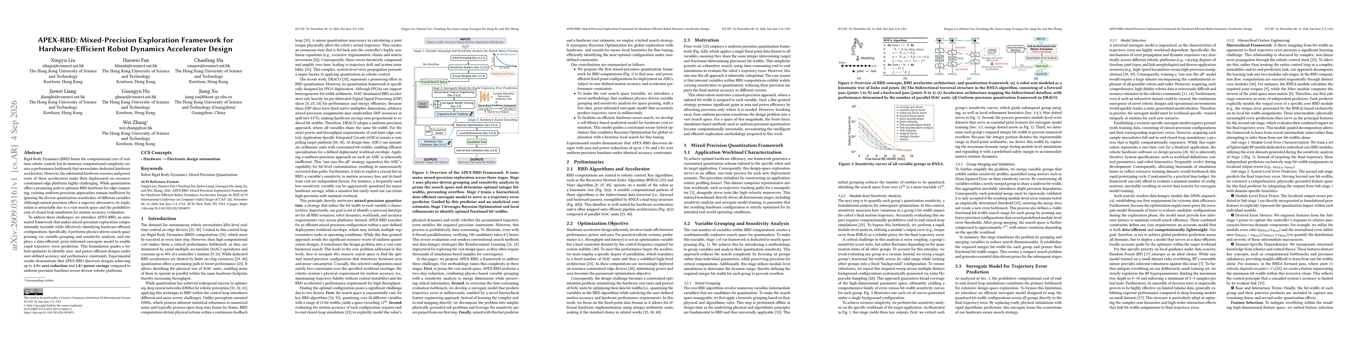 Thumbnail for APEX-RBD: Mixed-Precision Exploration Framework for Hardware-Efficient Robot Dynamics Accelerator Design