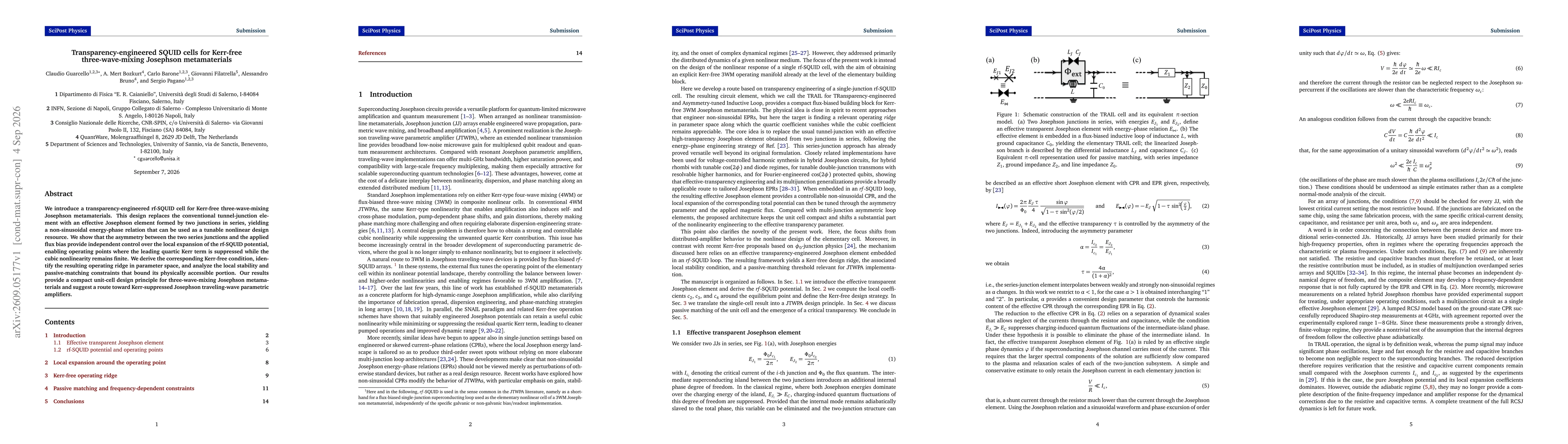 Thumbnail for Transparency-engineered SQUID cells for Kerr-free three-wave-mixing Josephson metamaterials