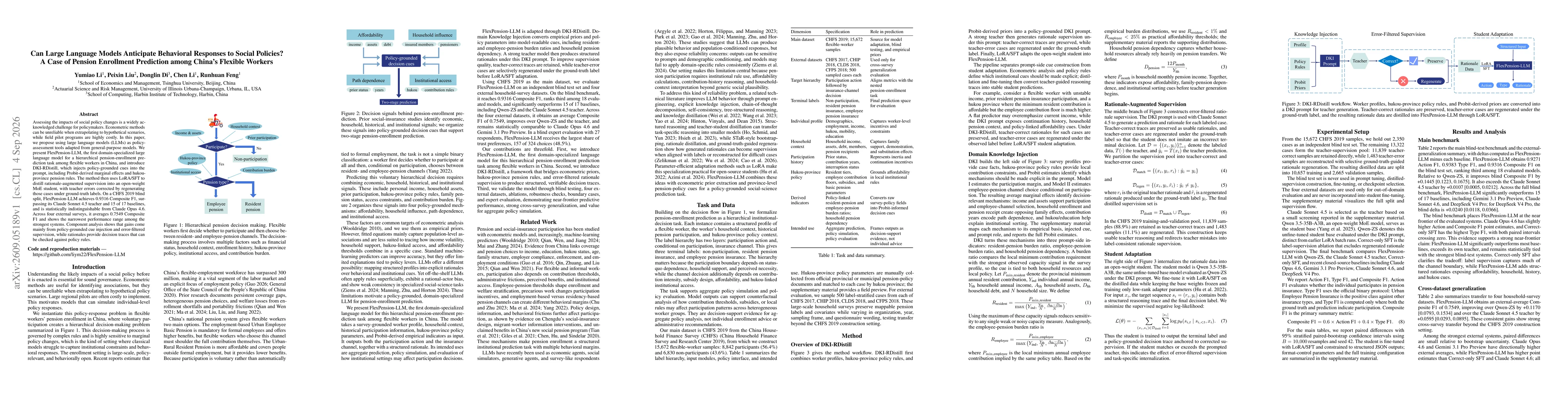 Thumbnail for Can Large Language Models Anticipate Behavioral Responses to Social Policies? A Case of Pension Enrollment Prediction among China's Flexible Workers