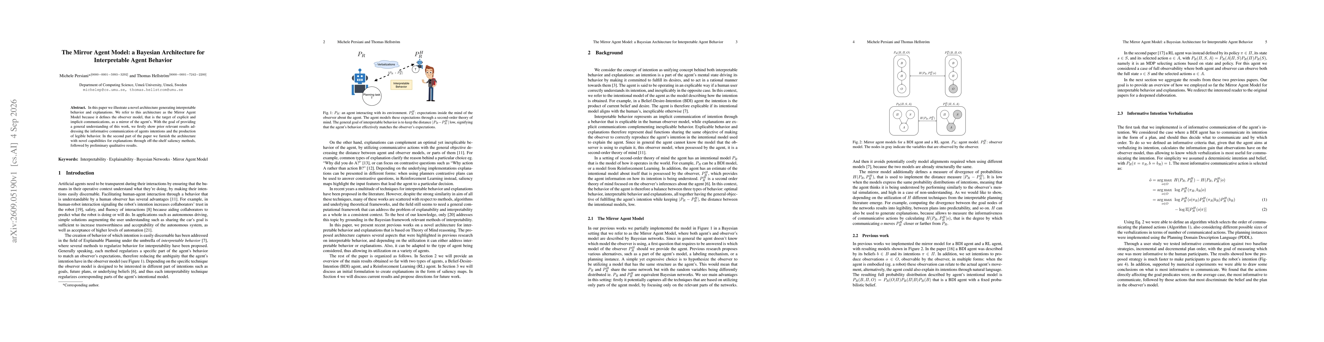 Thumbnail for The Mirror Agent Model: a Bayesian Architecture for Interpretable Agent Behavior