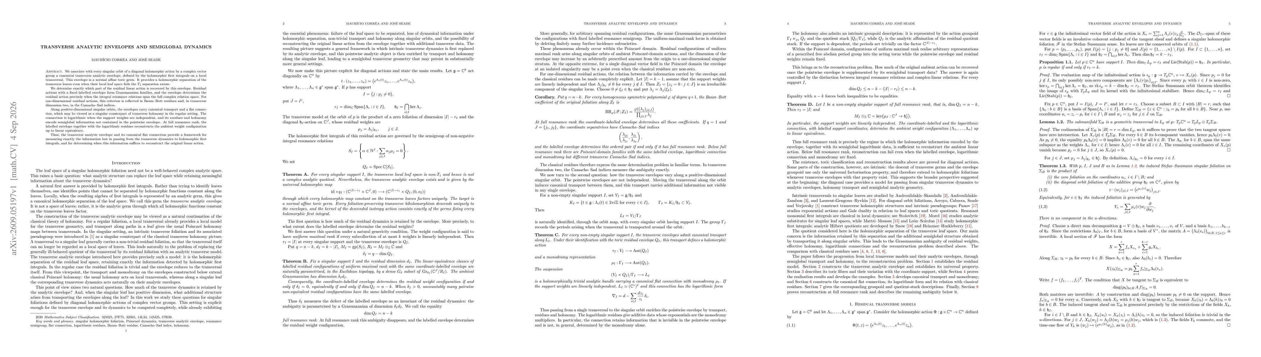 Thumbnail for Transverse Analytic Envelopes and Semiglobal Dynamics