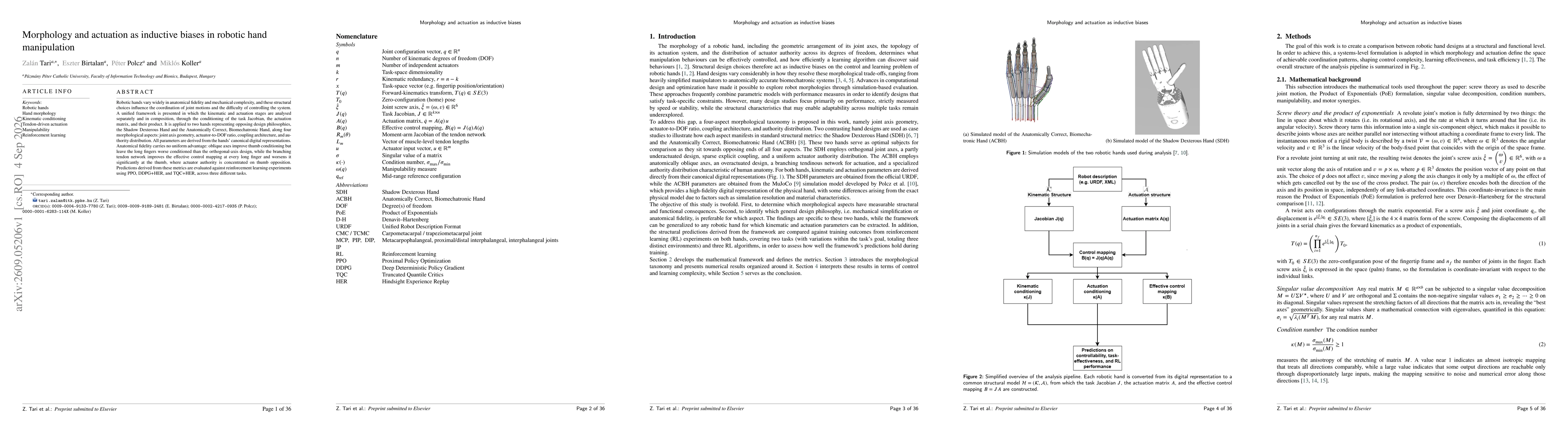 Thumbnail for Morphology and actuation as inductive biases in robotic hand manipulation