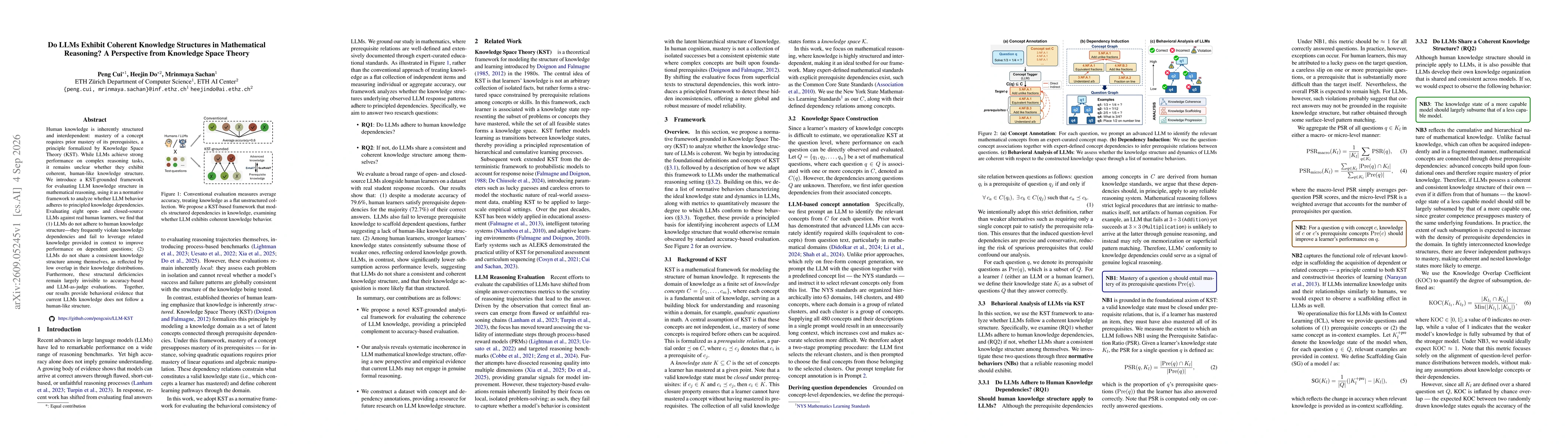 Thumbnail for Do LLMs Exhibit Coherent Knowledge Structures in Mathematical Reasoning? A Perspective from Knowledge Space Theory