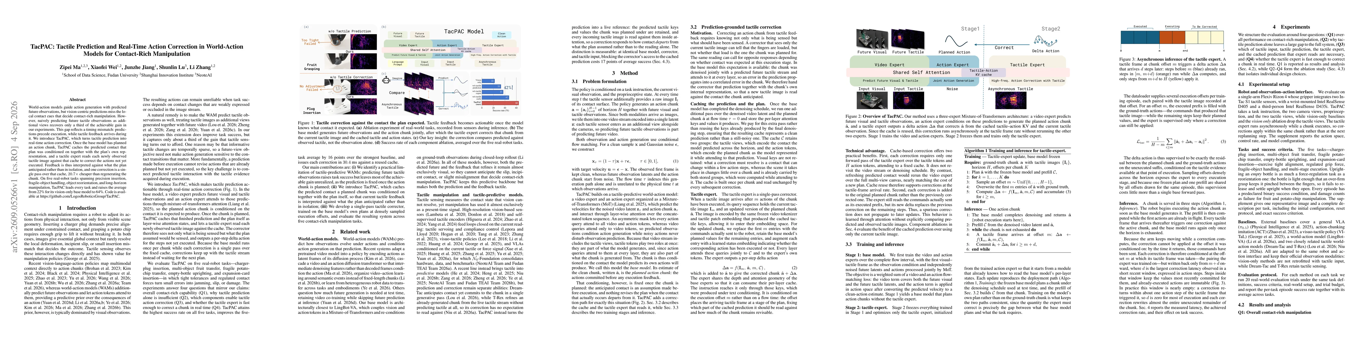 Thumbnail for TacPAC: Tactile Prediction and Real-Time Action Correction in World-Action Models for Contact-Rich Manipulation