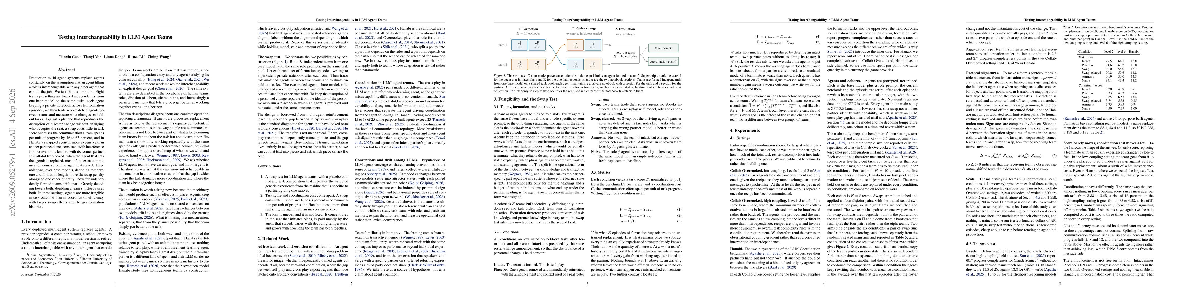 Thumbnail for Testing Interchangeability in LLM Agent Teams