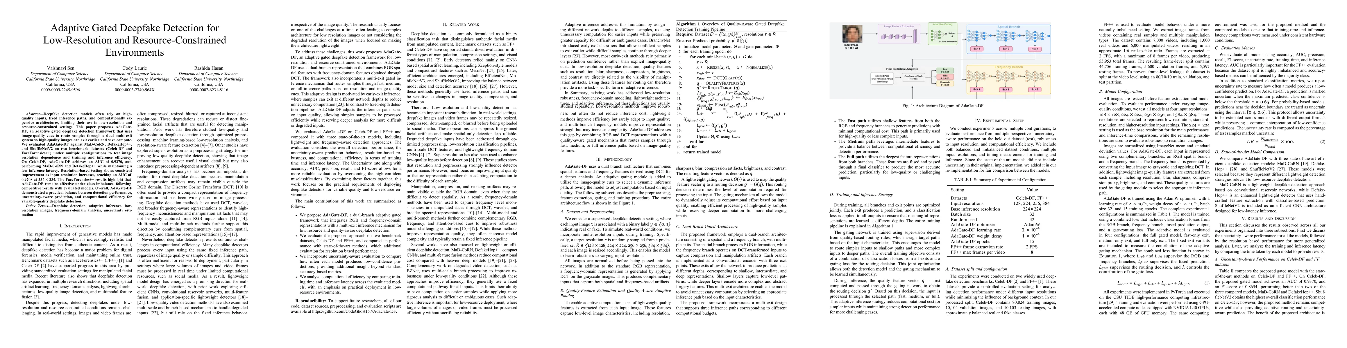 Thumbnail for Adaptive Gated Deepfake Detection for Low-Resolution and Resource-Constrained Environments