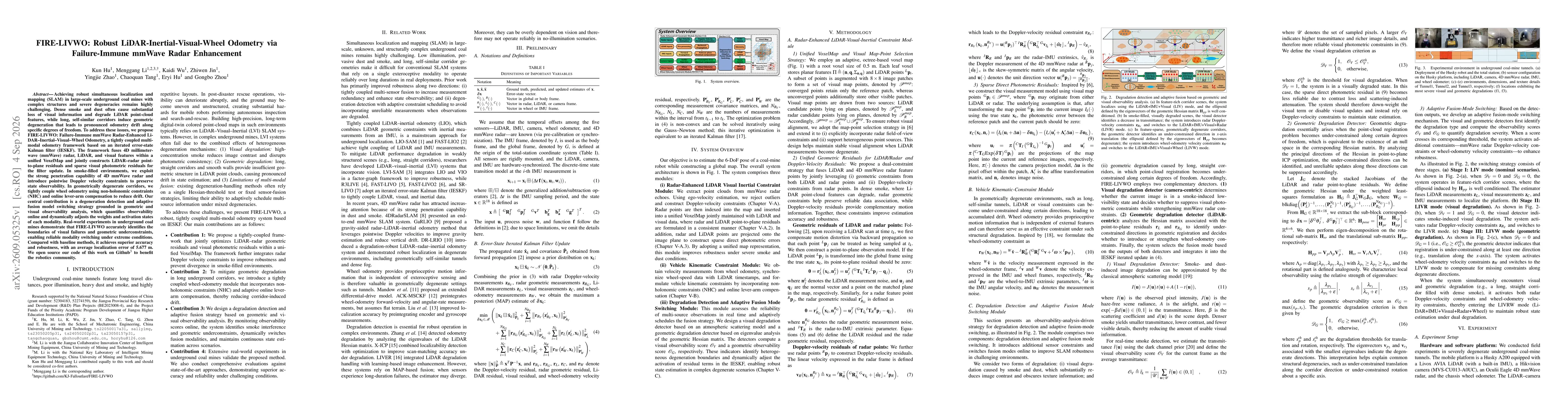 Thumbnail for FIRE-LIVWO: Robust LiDAR-Inertial-Visual-Wheel Odometry via Failure-Immune mmWave Radar Enhancement