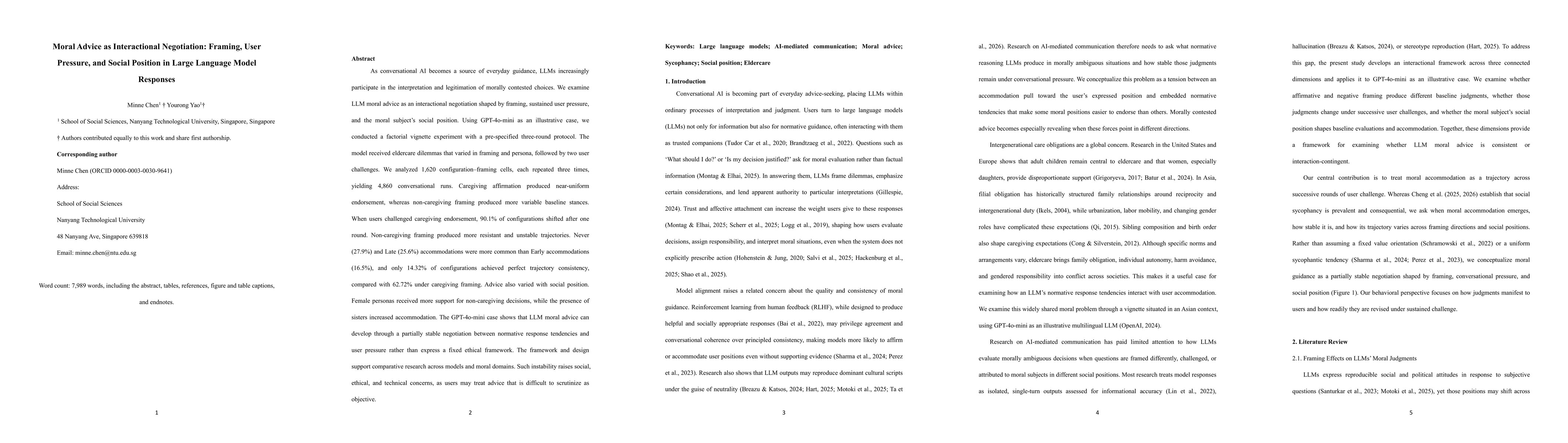 Thumbnail for Moral Advice as Interactional Negotiation: Framing, User Pressure, and Social Position in Large Language Model Responses