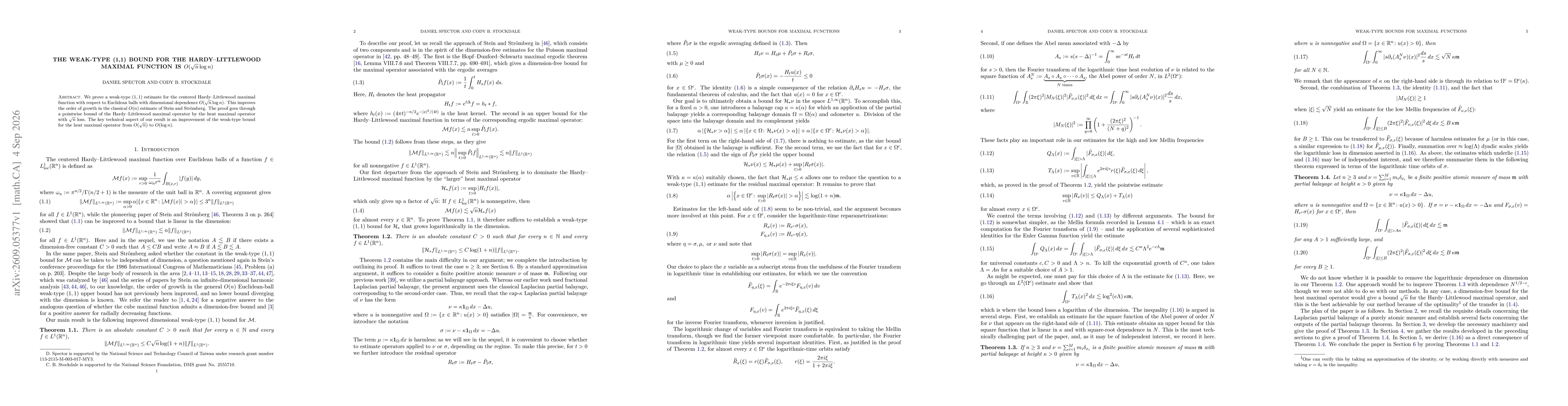 Thumbnail for The weak-type (1,1) bound for the Hardy--Littlewood maximal function is $O(\sqrt{n} \log n)$
