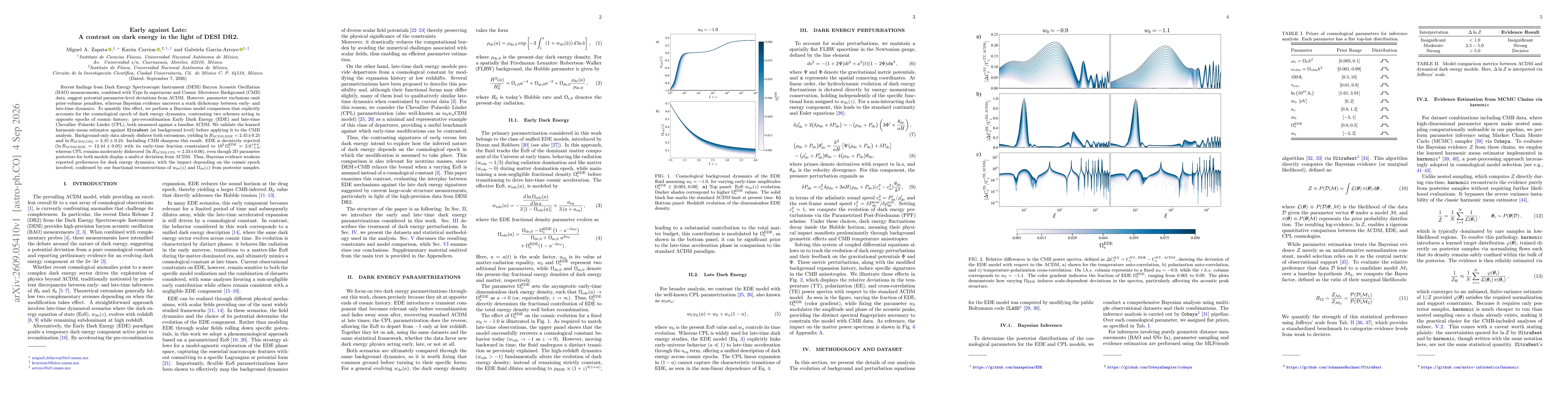 Thumbnail for Early against Late: A contrast on dark energy in the light of DESI DR2
