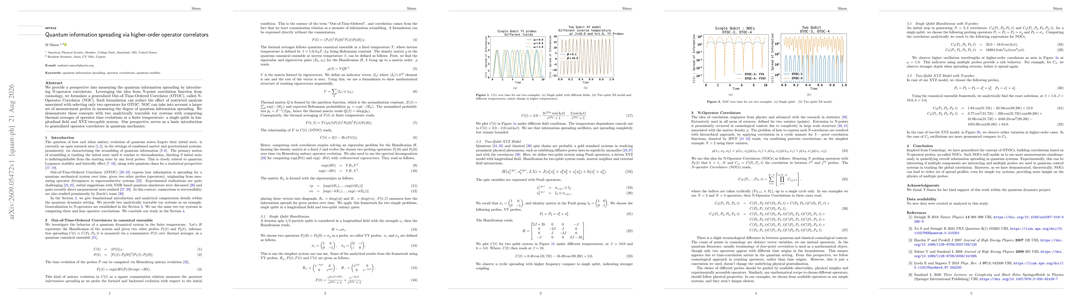 Thumbnail for Quantum information spreading via higher-order operator correlators
