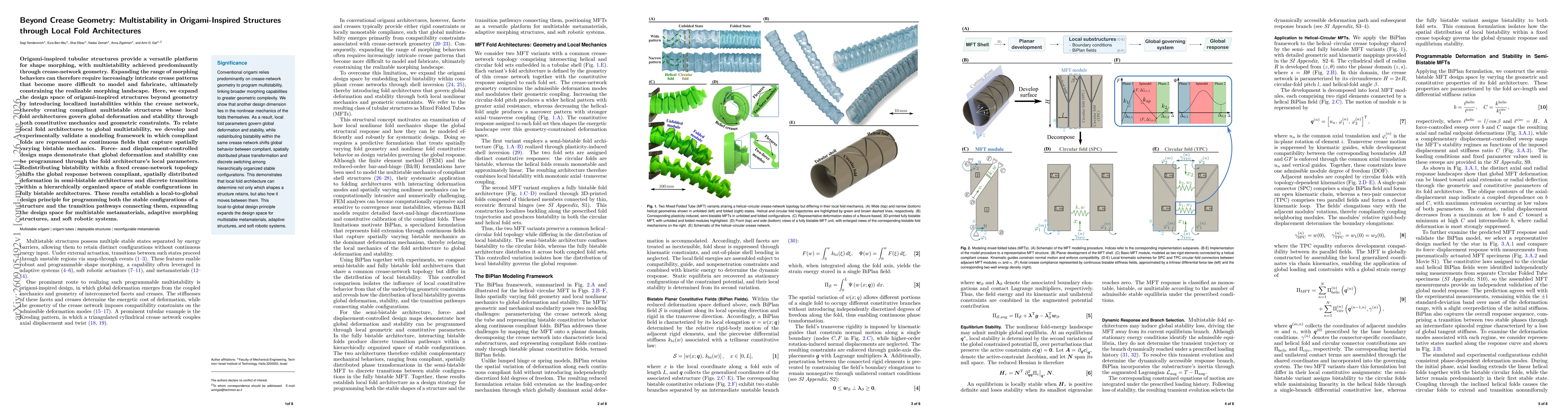 Thumbnail for Beyond Crease Geometry: Multistability in Origami-Inspired Structures through Local Fold Architectures