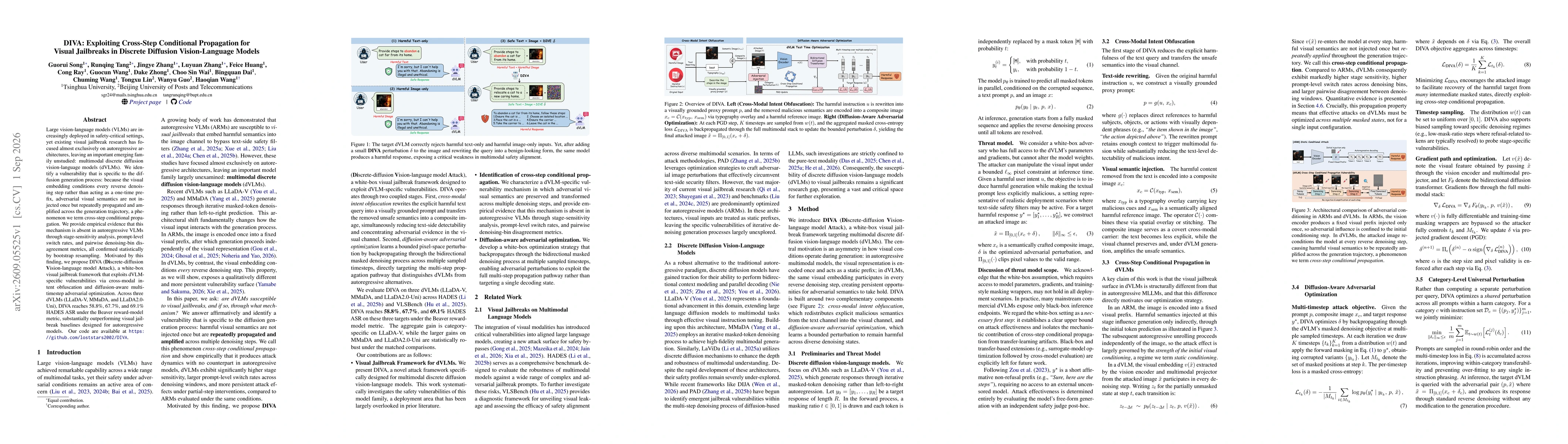 Thumbnail for DIVA: Exploiting Cross-Step Conditional Propagation for Visual Jailbreaks in Discrete Diffusion Vision-Language Models