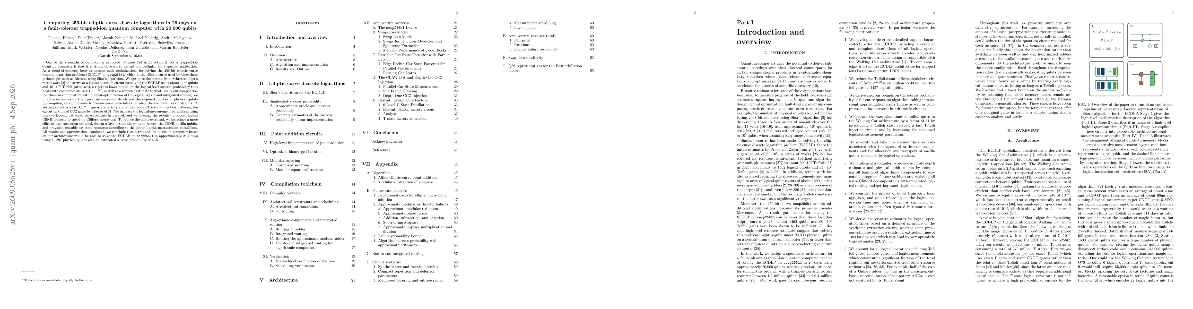 Thumbnail for Computing 256-bit elliptic curve discrete logarithms in 26 days on a fault-tolerant trapped-ion quantum computer with 20,000 qubits